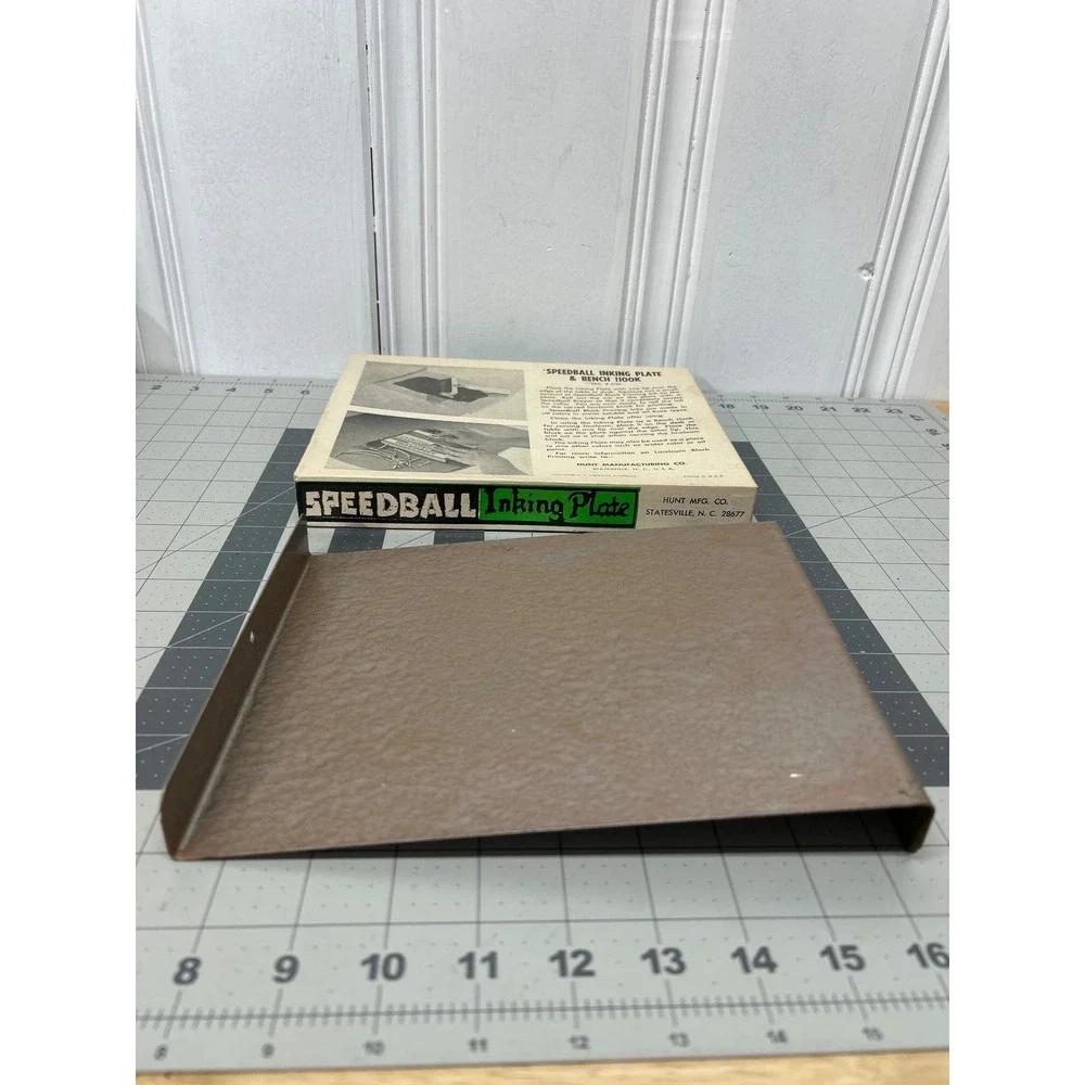 Vintage Speedball Block Printing Kit Multi Brayer Baren Cutter Inking Plate Art